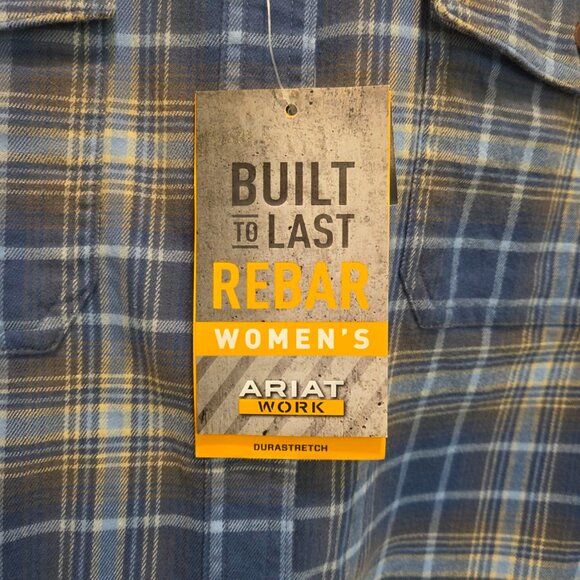 Ariat NWT Women's 2X Rebar Work Wear Flannel Long Sleeved Button Up - Picture 4 of 9